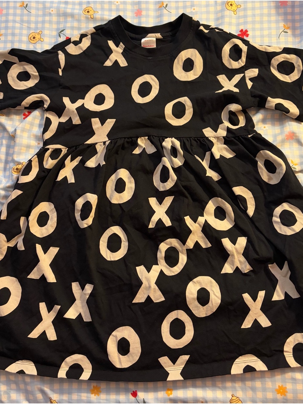 Hanna Andersson Black Dress with White XOXO Print